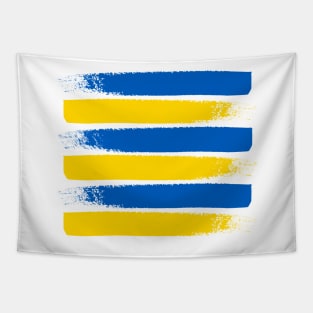 Blue and Yellow Paint Streaks - Ukraine Flag - Abstract Ukrainian Flag Colors 6 Tapestry