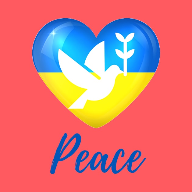 Ukraine Heart Peace Dove by She Gets Creative