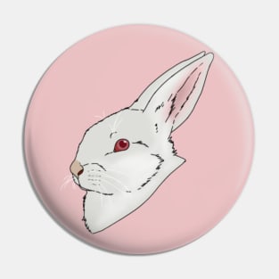 Albino Bunny Head Pin