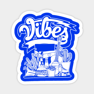 Vibes Racer Blue and White Magnet