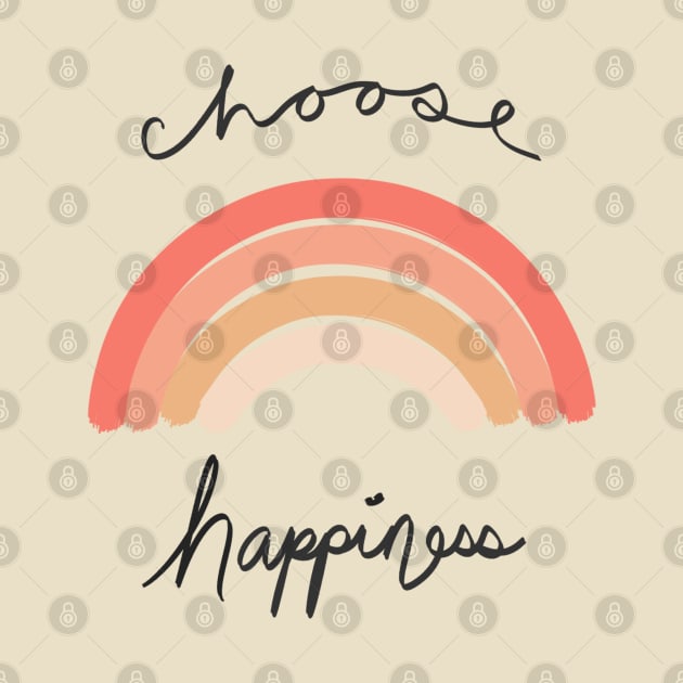 Choose Happiness Minimal Modern Art Shirt and Decor by Lunar Scrolls Design