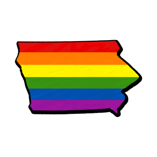 Rainbow Iowa Outline T-Shirt