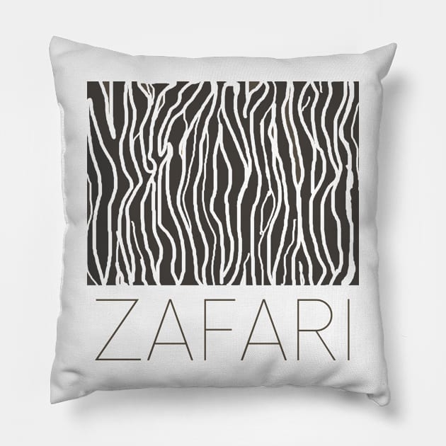 Dark gray zebra Pillow by Marisa-ArtShop