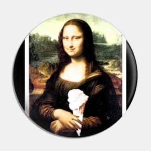 Smiling Mona Lisa With Ice Cream, Mona Lice Pin