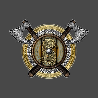 Fenrir Viking Shield (Full Color) T-Shirt