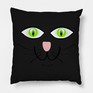 Green Eyed Cat Face, Gifts cat Lovers Pillow