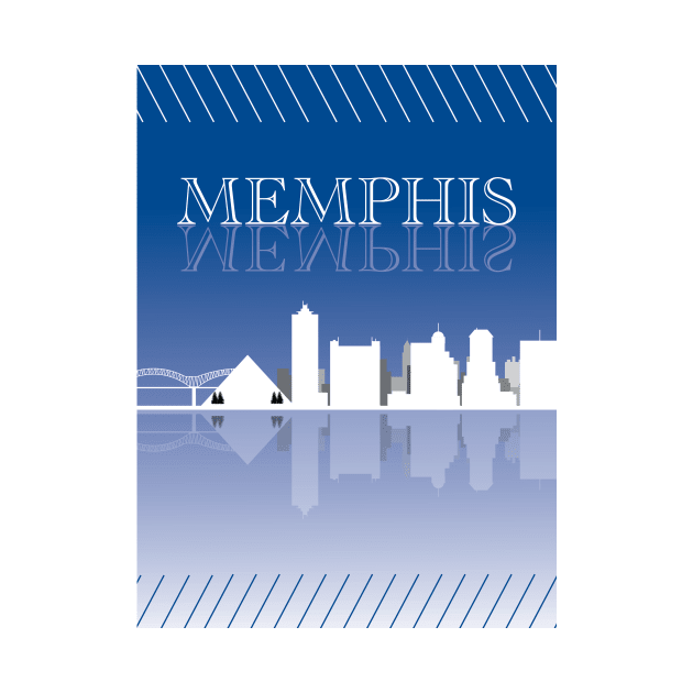 Memphis Skyline Blue by CityScape