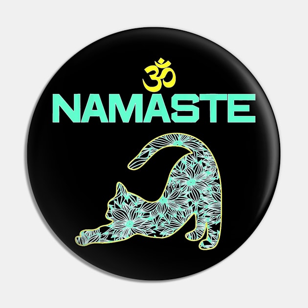 Cat Yoga Namaste OM Ying Yang Balance  Yoga New Mat Pin by Peter Smith