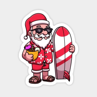 Santa On Vacation Magnet