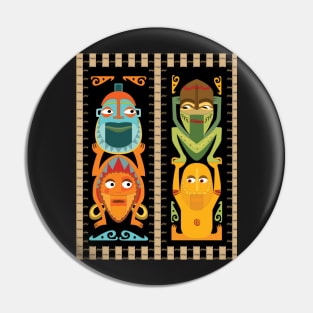 Tropical Hawaiian Polynesian Tiki Totems Pin