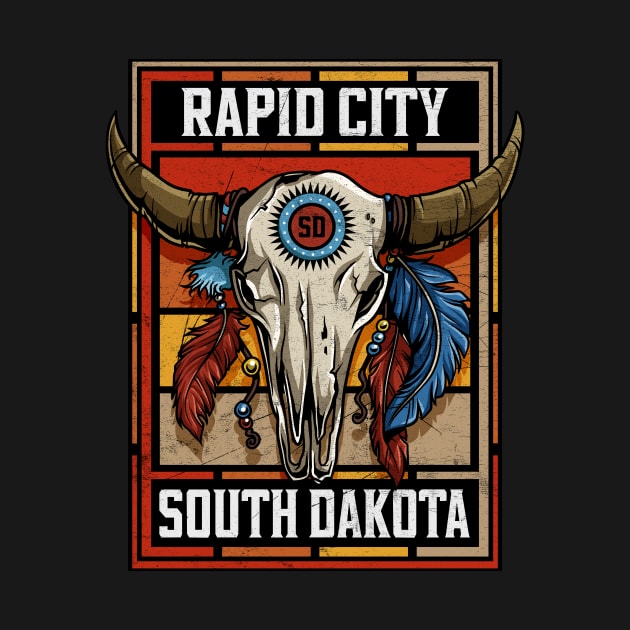 Rapid City South Dakota Native American Bison Skull by SouthDakotaGifts