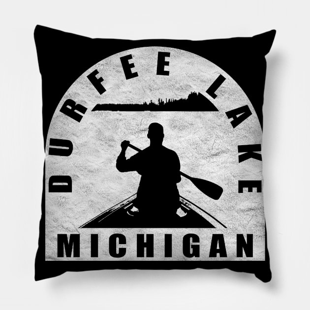 Durfee Lake Canoeing Michigan Pillow by BirdsEyeWorks