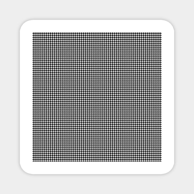 Classic Vintage Black and White Houndstooth Pattern Magnet by podartist