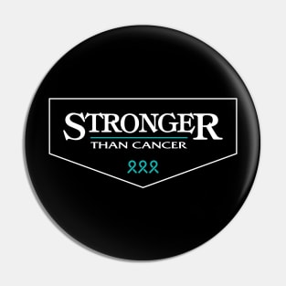 Ovarian Cancer Awareness Teal Ribbon Stronger Than Cancer Pin