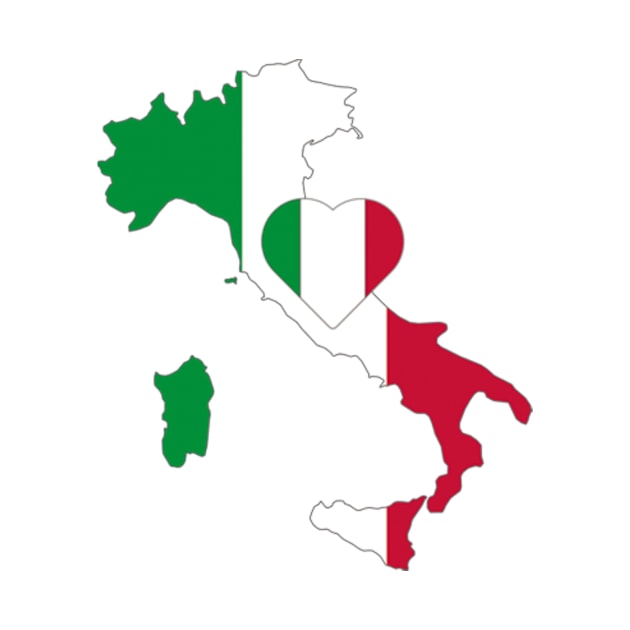 Italy in the heart by cartography