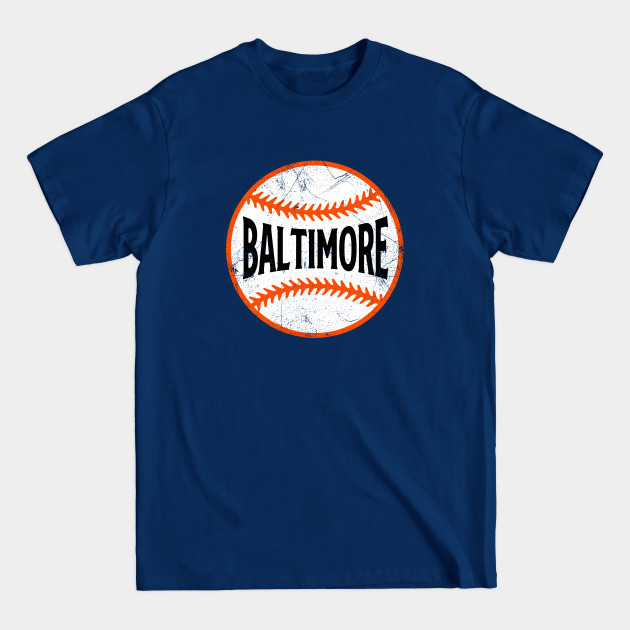 Disover Baltimore Retro Baseball - Black - Baltimore - T-Shirt