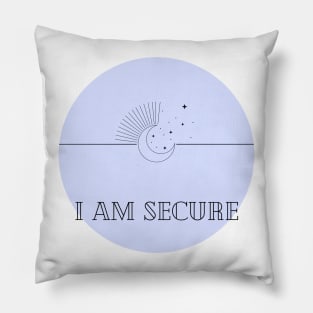 Affirmation Collection - I Am Secure (Blue) Pillow