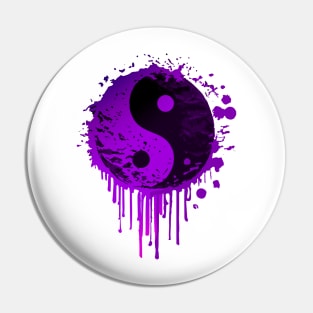 Purple Yin Yang symbol Pin