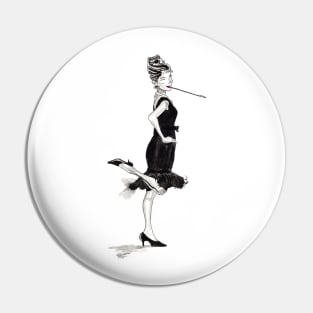 Audrey Hepburn Retro Girl Pin