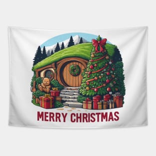 Merry Christmas - Fantasy Round Door - Christmas Tapestry