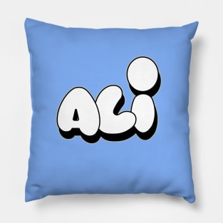 ALI name graffiti bubble writing style Pillow