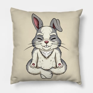 animal yoga rabbit cute and funny Pillow