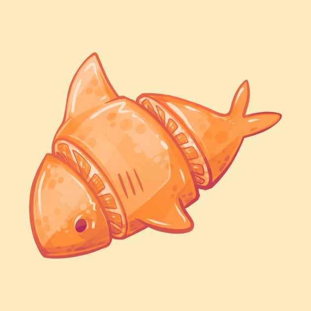 Cute Orange Shark by Claire Lin