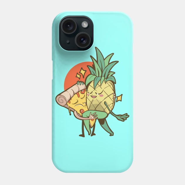 Pineapple Pizza Forbidden Love Funny Cartoon Design Phone Case by CoolArts