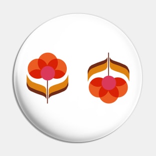 Retro Flower - White Pin