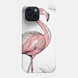 Cool Colorful Flamingo Portrait Graphic Phone Case