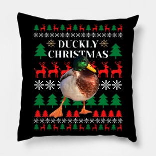 Duckly Christmas Sweater Pillow