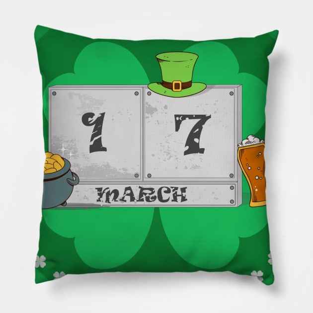 st patrick day Pillow by cloudticus7