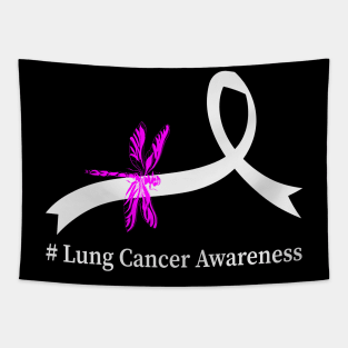 I Wear White Lung Cancer Awareness Tapestry