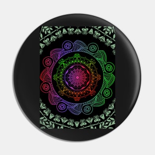 Black Green Red and Violet Mandala Graphic Hindi Art  Design Pin