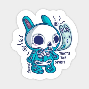 Kawaii Cute bunny skeleton with spirit. That's the spirit Magnet