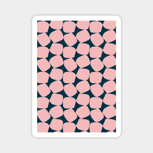 Bold Geometric Pattern 2 in Navy Blue and Pink Magnet