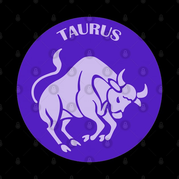 Taurus Astrology Zodiac Sign - Taurus Bull Astrology Birthday Gifts - Purple and Lavender by CDC Gold Designs