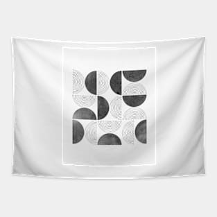 Black and white mid century modern Tapestry