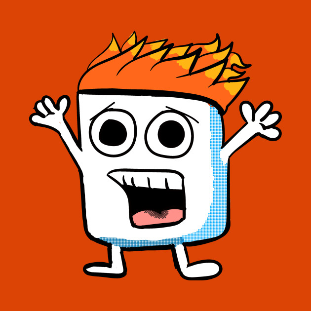 Flaming Marshmallow Marshmallow Kids TShirt TeePublic