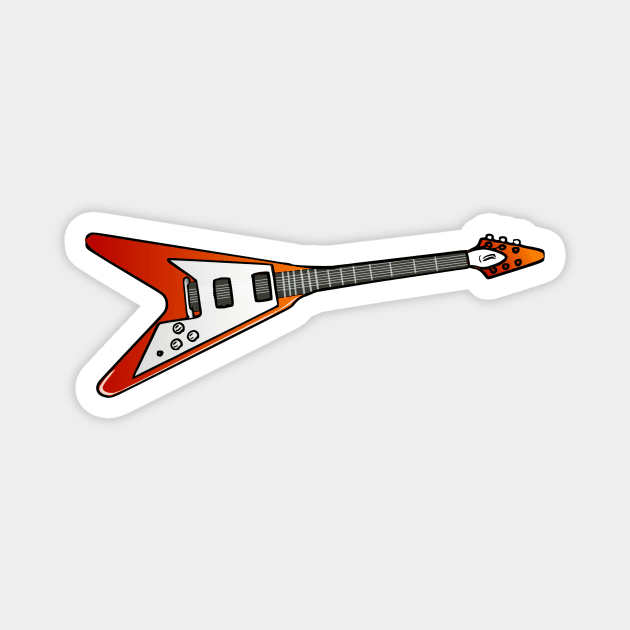 Electric Guitar Music Instrument Flying V Heavy Metal Magnet by mounteencom