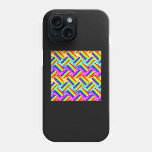 Rainbow Thatch & Rainbow Rough Stripes Thatched Phone Case