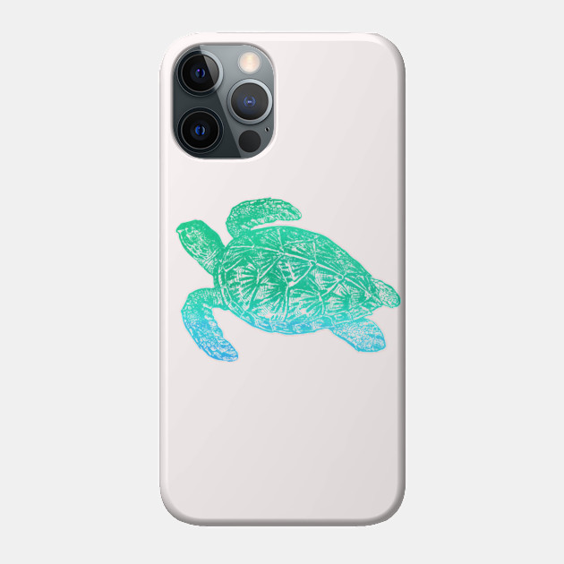 Green & Blue Sea Turtle - Turtle - Phone Case