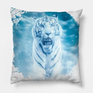 White Tiger Animal Wildlife Jungle Nature Africa Travel Adventure Pillow