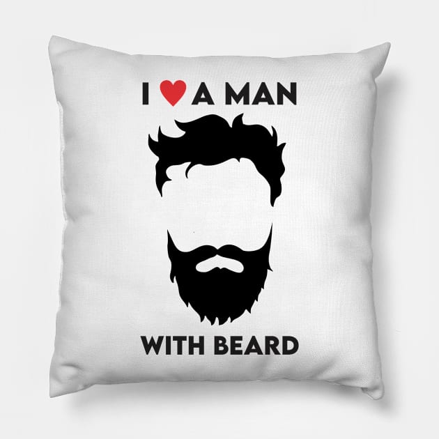 i love a man with a beard chrismas Pillow by Vortex.Merch