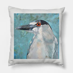 Black Crowned Night Heron Pillow