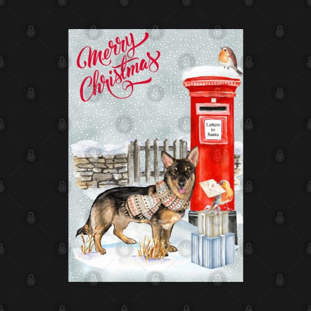 Swedish Vallhund Dog Merry Christmas Santa Dog by Puppy Eyes