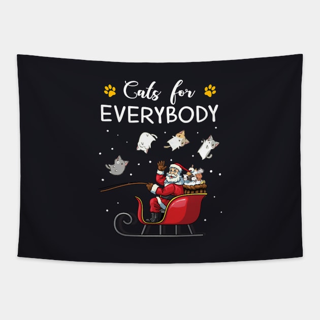 Cats For Everybody Christmas Cute Cat Lover Tapestry by Daysy1