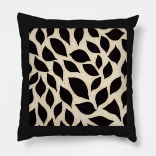 Black and White Vintage Floral Cottagecore Gothic Romantic Flower Peony Rose Leaf Design Pillow