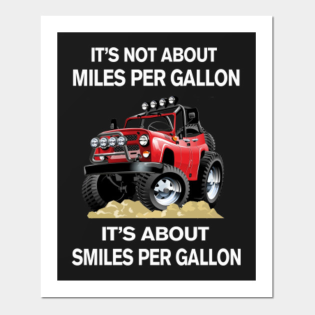 Jeep Smiles Per Gallon Jeep Posters And Art Prints Teepublic