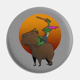 Goblin Riding Capybara Pin